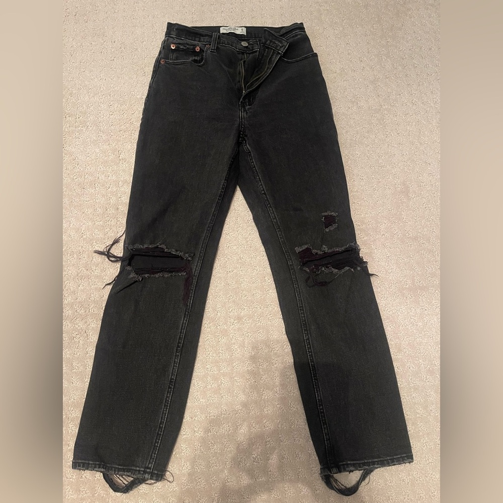 Abercrombie & Fitch Dark Gray High Rise Jeans